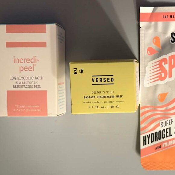 THREE Piece Face Mask / Face Peel BUNDLE - Bliss / Versed / Soap & Glory ALL NEW - Picture 1 of 15